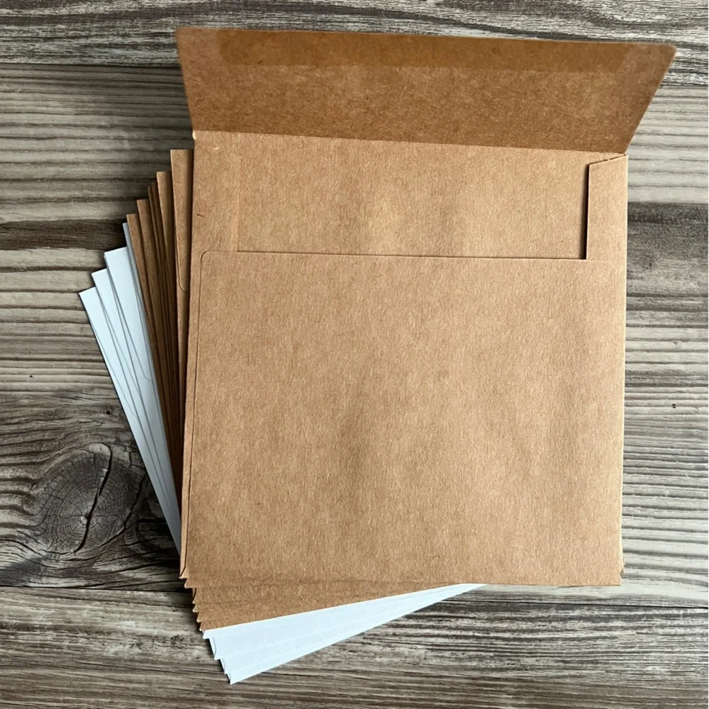 Handmade Christmas Holiday Greeting Cards Set of 12 5.5”x5.5” With Envelopes
